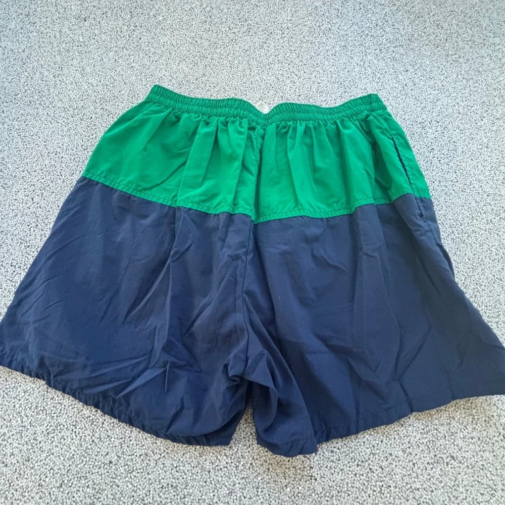 Lacoste Swim Trunks Mens L Green Navy Colorblock USA Vintage Preppy